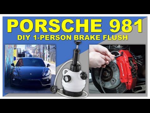 Видео: PORSCHE 981 ПРОМЫВКА ТОРМОЗОВ ОДНИМ ЧЕЛОВЕКОМ. Как промыть тормоза на Porsche Cayman S?