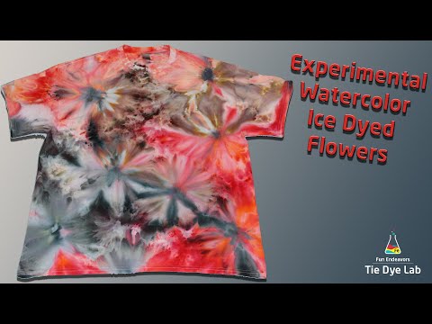 Видео: Узоры в технике тай-дай: экспериментальная акварельная ледяная краска [цветы]