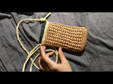 Видео: Сумка-чехол для телефона из Рафии. Узор крючком + краткое описание