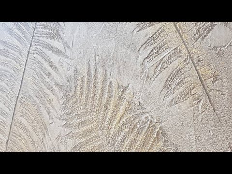 Видео: Декоративная штукатурка с помощью листьев/Очень красивое и легкое нанесение