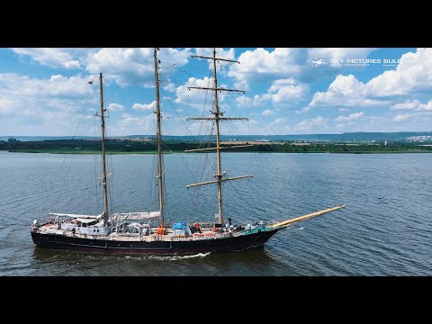 Видео: Ветроход баркентина Калиакра годишнина заснемане с дрон на кораб таймлапс ремонт Bulgaria ship drone