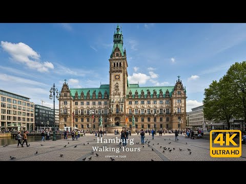 Видео: Пешеходная экскурсия по Гамбургу в формате 4K Ultra HD — исследуйте знаковые достопримечательности и