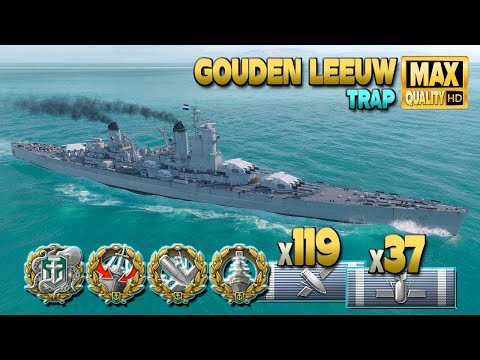 Видео: крейсер Gouden Leeuw: Последняя надежда на карте Trap - World of Warships
