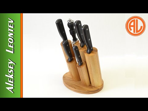 Видео: Деревянная подставка для ножей - 2 / Wooden Knife Stand - 2