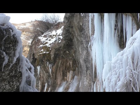 Видео: КБР оз.Шадхурей, водопад Царская корона, семь родников в декабре