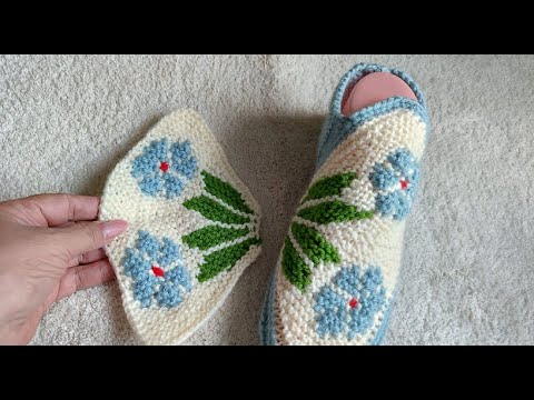 Видео: Как связать дальше тапочек