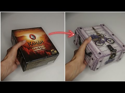 Видео: DIY 🌼Переделка чайной коробки. Декупаж🌼/Redesign of the tea box. Decoupage