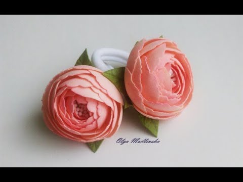 Видео: Простая резинка  для волос с  цветком из фоамирана.