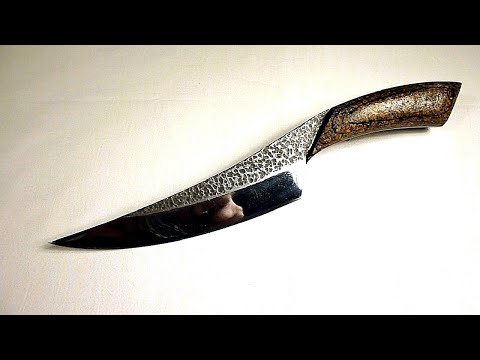 Видео: Походно кухонный нож из пилы, микарта из пробки.