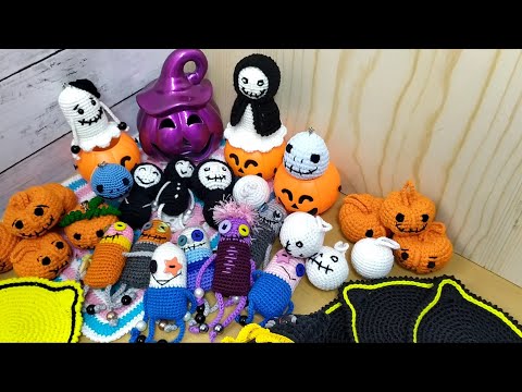 Видео: Вязание на хэллоуин. Маленькие игрушки крючком. Брелоки крючком.
