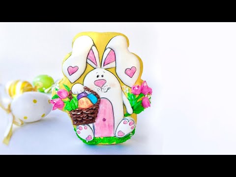 Видео: Ч1. Запись эфира Ольги Головень «Пасхальный Зайчик» роспись пряника [мастер-класс]