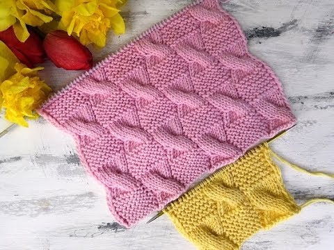 Видео: Красивый рельефный узор спицами для вязания пледов, джемперов, кардиганов
