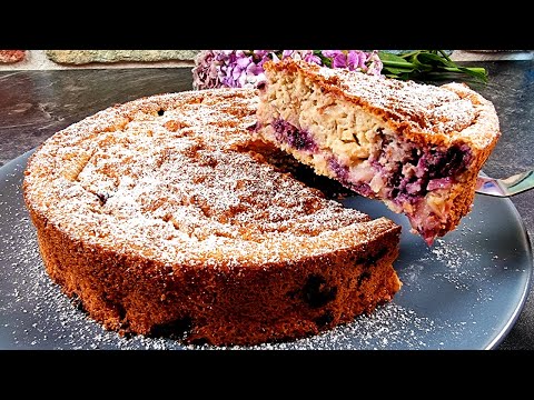 Видео: Овес, яблоко, йогурт и черника! Вкусный и простой рецепт домашнего торта!