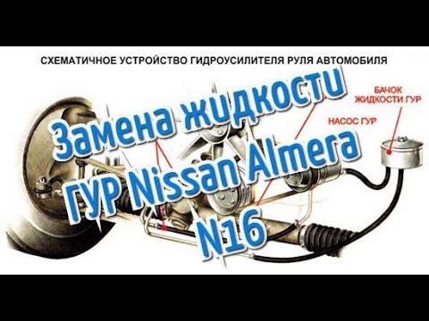 Видео: Замена жидкости ГУР гидроусилителя Ниссан Альмера Н 16