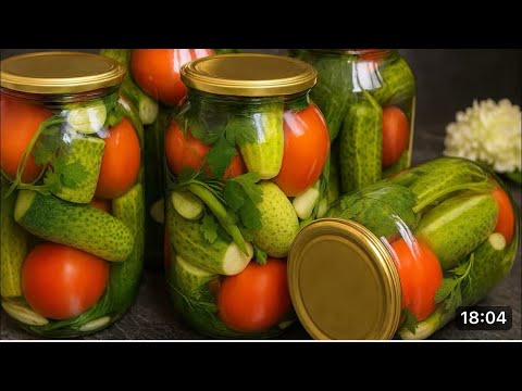Видео: ПРОСТО ЗАЛИВАЮ КИПЯТКОМ. Закрываю по 50 банок! Невероятно вкусный рецепт с ПОМИДОРАМИ и огурцами