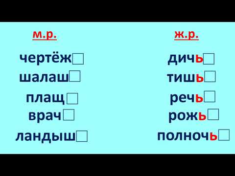 Видео: Правописание имён существительных с шипящими на конце  2 класс