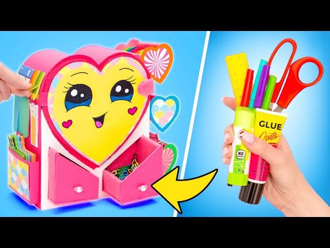 Видео: КРУТЫЕ ПОДЕЛКИ РУЧНОЙ РАБОТЫ! 📚 Великолепные поделки из картона для хорошей учебы от 123 GO! Like