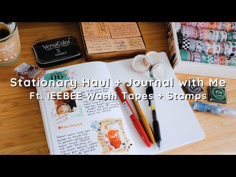 Видео: Расслабляющий переезд канцелярских товаров + сеанс ведения дневника | IEEBEE васи-лента и штампы