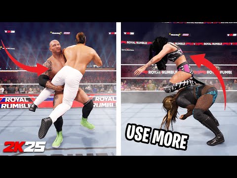 Видео: 30 менее используемых приёмов в WWE 2K25 (колени Марти, Камигойе и многое другое), часть 2