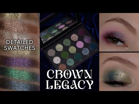 Видео: Палитра теней Glaminatrix Cosmetics Crown Legacy | Подробные образцы и 2 образа