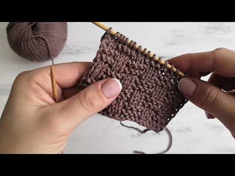 Видео: Узор спицами "Мелкая плетенка"