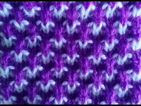 Видео: Красивый двухцветный узор. Вязание с нуля. Узоры спицами. Вяжем вместе..