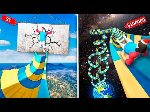 Видео: САМАЯ ДЕШЕВАЯ ВОДНАЯ ГОРКА ПРОТИВ САМОЙ ДОРОГОЙ В ГТА 5 ? - РЕАЛЬНАЯ ЖИЗНЬ В GTA 5