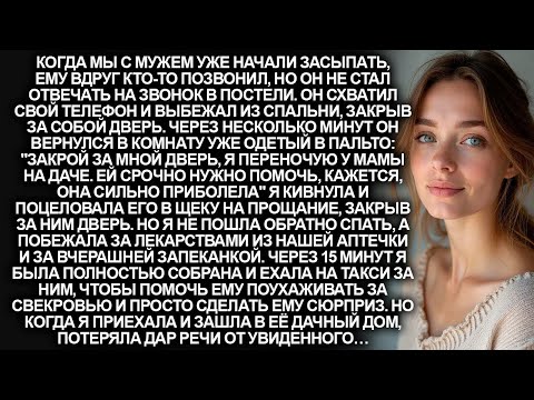 Видео: Муж посреди ночи уехал к приболевшей свекрови и я в тайне поехала за ним. Но когда я вошла в дом…