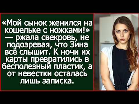 Видео: «Мой сынок женился на кошельке с ножками!» — ржала свекровь, не подозревая, что Зина всё слышит.