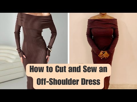 Видео: Как раскроить и сшить платье с открытыми плечами | Раскрой и пошив платья с открытыми плечами | О...