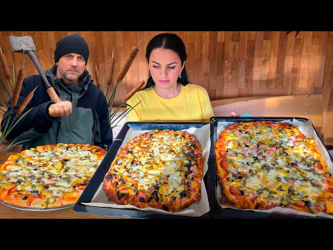 Видео: Жизнь в лесу и возле пруда. Пруд был похож на котлован. Пиццы с деревенскими начинками