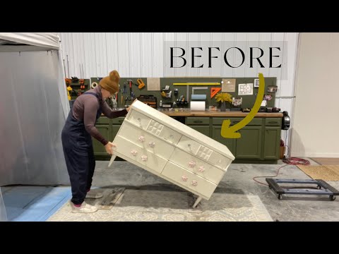 Видео: От облупившейся краски до современного шедевра: преображение комода середины века