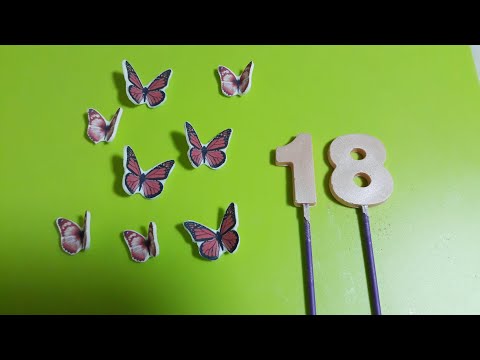 Видео: Бабочки из сахарной бумаги и шоколадные цифры. Декор для торта.