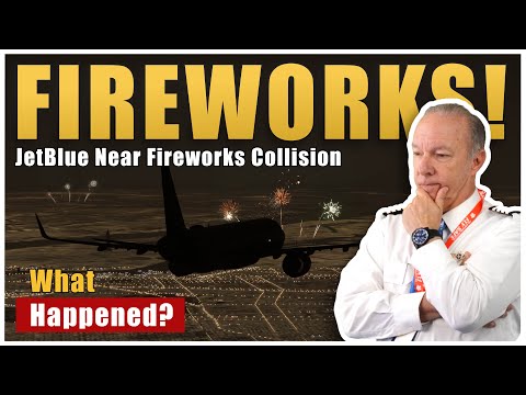 Видео: Фейерверки и самолёты — несовместимые вещи: экипаж JetBlue сообщает о близком столкновении