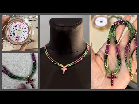 Видео: Как сделать бусы на два ряда. ПРОЦЕСС РАБОТЫ. 
