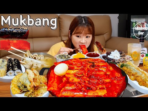Видео: Sub)Real Mukbang- Острый ттокпокки 🔥 Жареная еда, кимбап 🥟 Корейская уличная еда🍱 АSМR КОРЕЙСКАЯ ЕДА