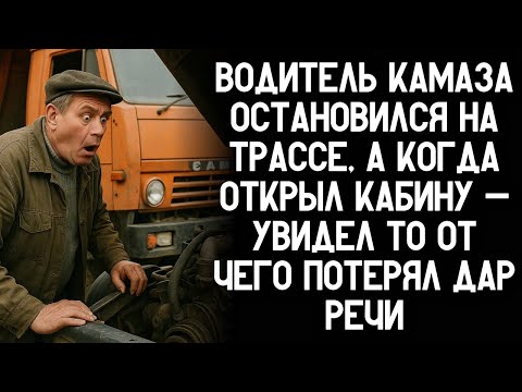 Видео: Водитель КАМАЗа остановился на трассе, а когда открыл кабину — увидел то от чего застыл на месте!