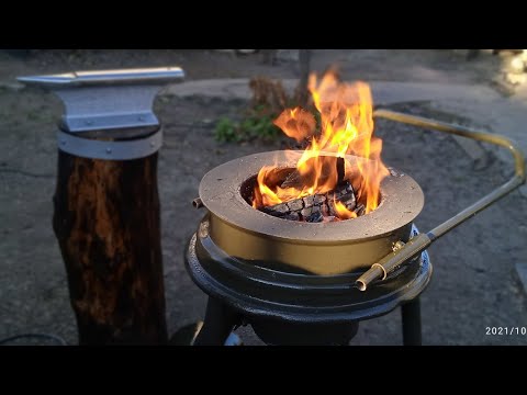 Видео: кузнечный горн. Угольный,переносной горн.
