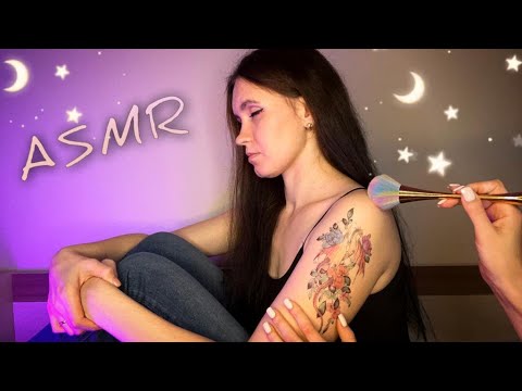 Видео: АСМР, Нежный Трейсинг и Раскраска ТАТУ, Близкий Шепот / GENTLE ASMR, touching tattoo