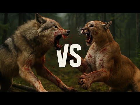 Видео: Волк против пумы: лишь один сможет владеть лесом