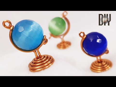 Видео: Глобус | Планета | Кулон | Серьги | сферический камень | Камень с отверстием 627