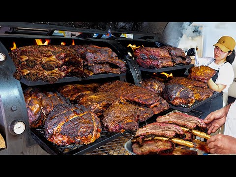 Видео: Невероятная женщина-мастер BBQ!! 2 тонны гигантского BBQ продаются ежемесячно