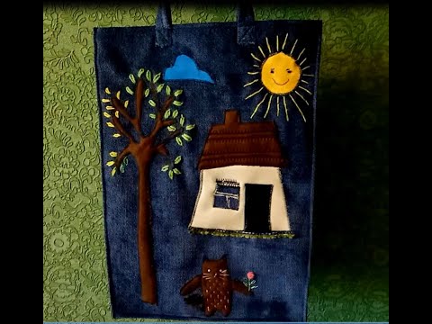 Видео: Сумка с аппликацией и вышивкой для ребенка. Bag with applique and embroidery for a child