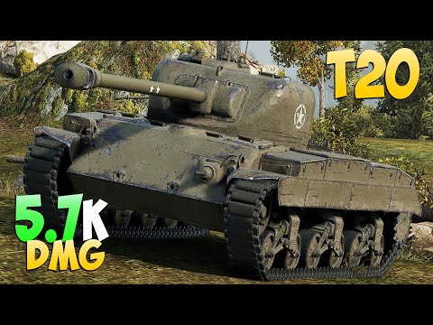 Видео: T20 - 6 Kills 5.7K DMG - Сложный бой! - Мир Танков