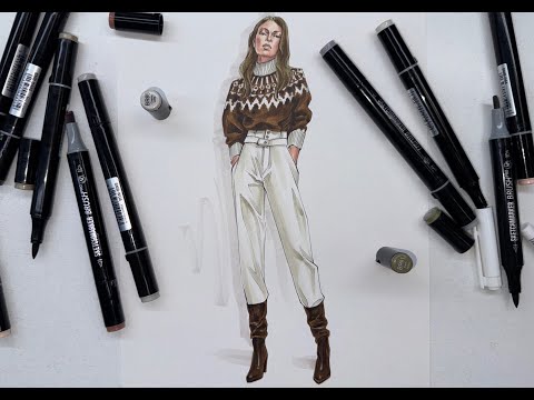 Видео: Рисуем модную иллюстрацию с Sketchmarker | Fashion Week