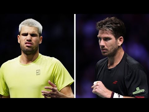 Видео: Кэмерон Норри ошеломляет Карлоса Алькараса, и испанец вылетает с турнира «Мастерс» в Париже в пер...