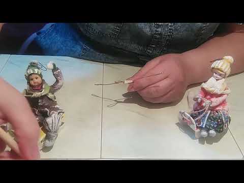 Видео: Ватная игрушка,, Мальчик на санках 3ч.