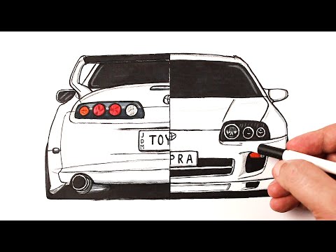 Видео: Как нарисовать машину Toyota Supra