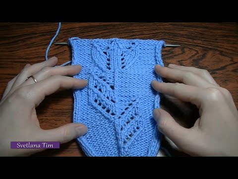 Видео: Ажурный Узор ЦВЕТОК или ТЮЛЬПАН. Вязание на спицах / Мастер Класс № 179