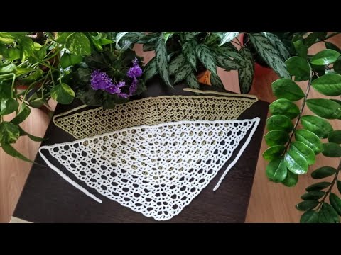 Видео: Летняя лёгкая косынка крючком. Необычный  узор